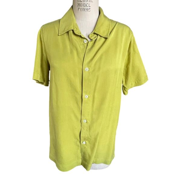 KOTN Flow Unisex Button Down Short Sleeved Top – Chartreuse Yellow Size S - Picture 4 of 8